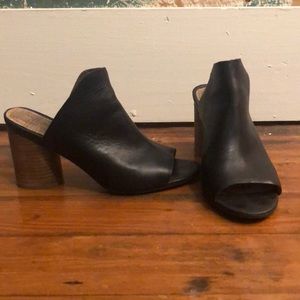 Lightly worn black block heels
